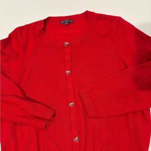 Red Button-Up Cardigan
